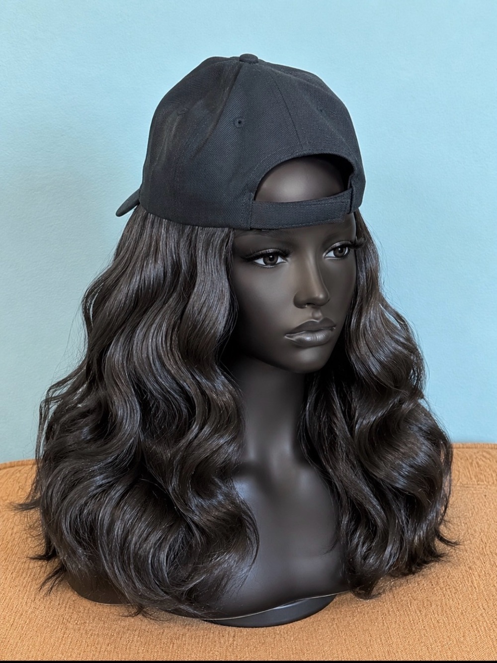 Black Wavy Wig with Cap - Unbranded